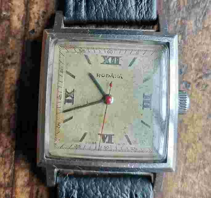 Vintage Rodana Mens Tank Mechanical Watch