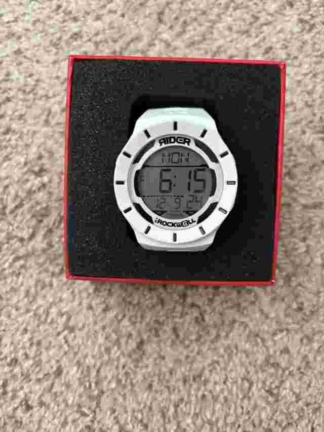 Rockwell Rider The Coliseum White Silicone Watch Digital Chronograph New Battery