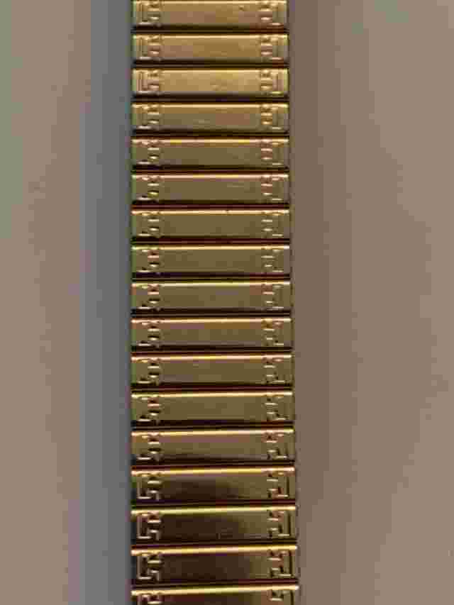 A gold plated Fixo-flex watch brace