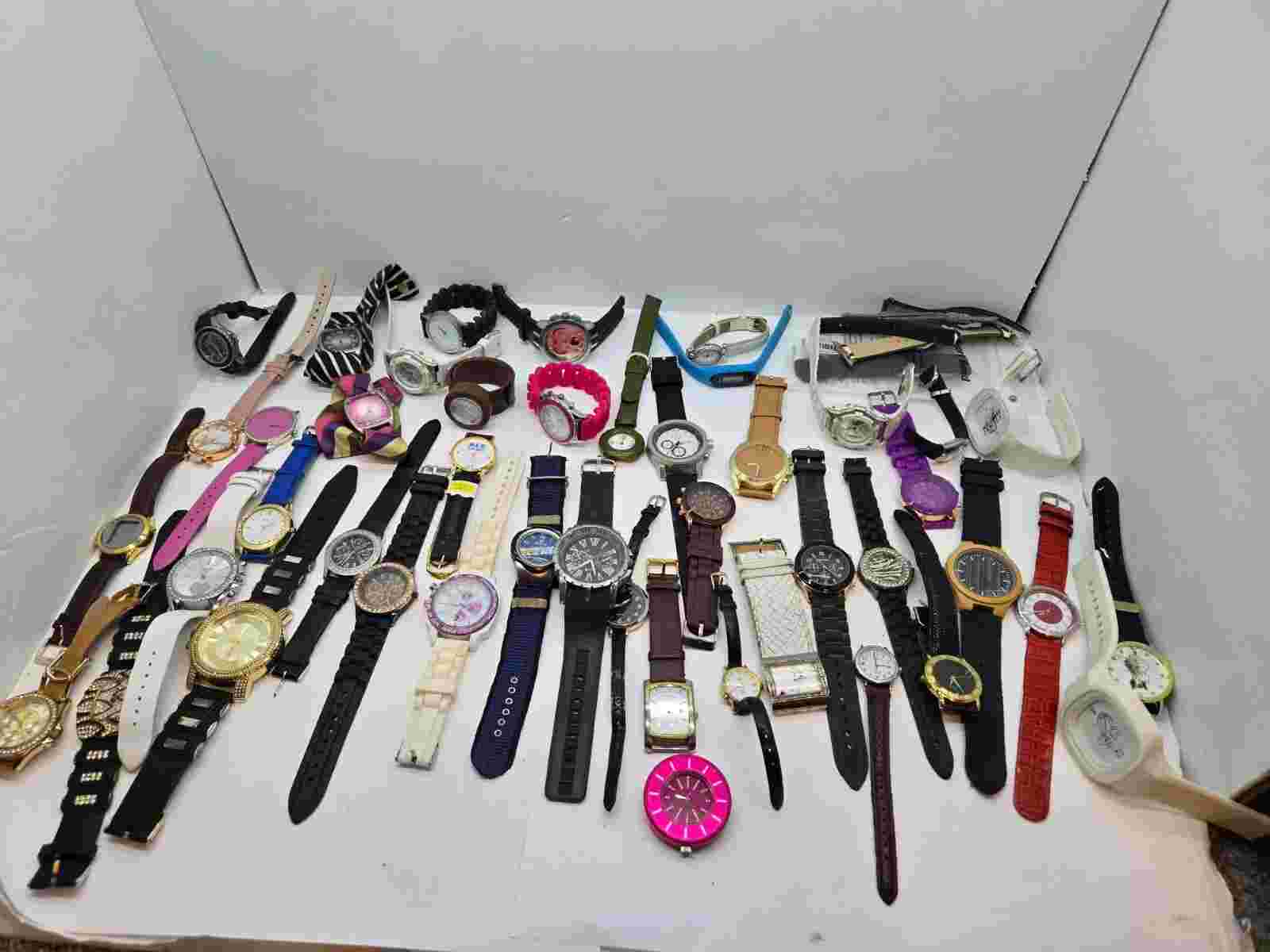 12lb Bulk Assortment of  Men's & Women's Watches, Swatch, Relic, Guess, MORE