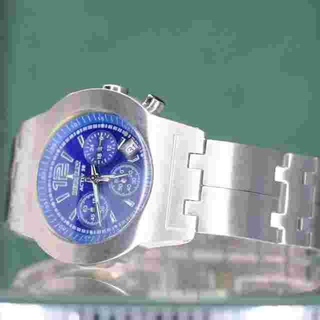 BEUCHAT ACTIV 50 DIVERS MENS WATCH BLUE CHRONOGRAPH DIAL STEEL 50M