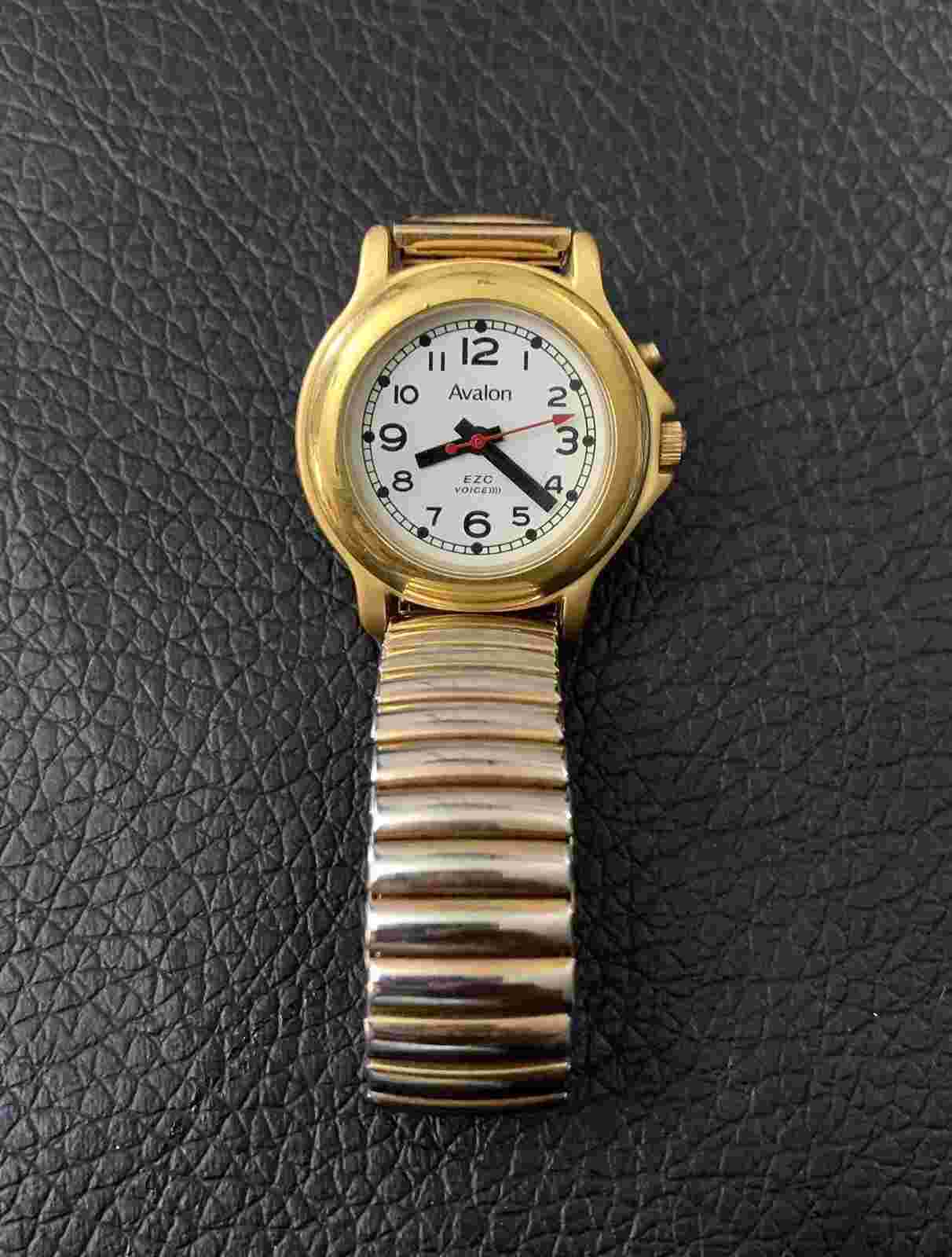 Avalon EZC Vintage Talking Voice Quartz Analog Watch For Vision Impaired Gold