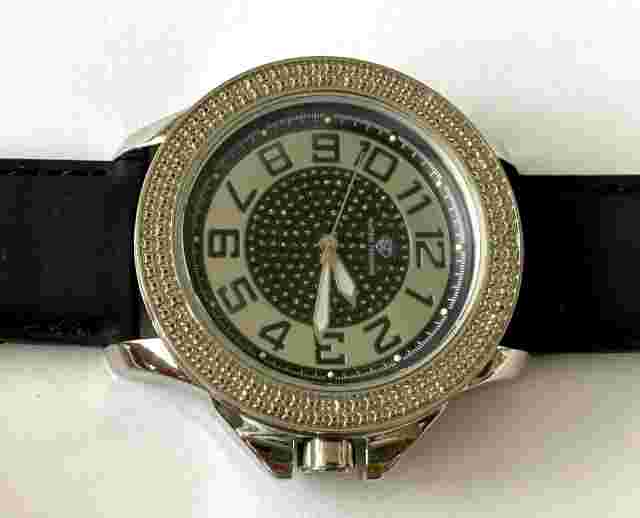 Super Techno I-5365 Quartz Massive Diamond Mens Watch Hip Hop Style Runs