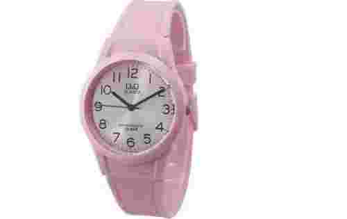 Q&Q YQ50J820Y Pink Rubber Strap Watch Strip width 16 mm