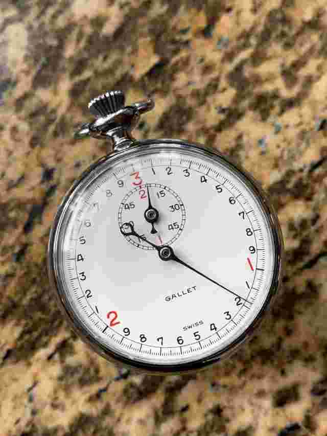 Rare Vintage Gallet 3 Second Stopwatch Timer Swiss Made