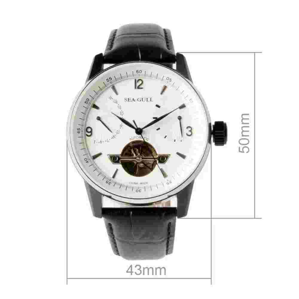 Seagull Retrograde Date Power Reserve White Dial Sapphire Automatic Men's Watch