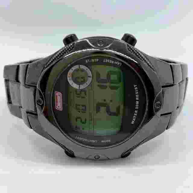 Coleman Watch 42mm Men Digital light up black Tone Day Date up to 7.5” runs