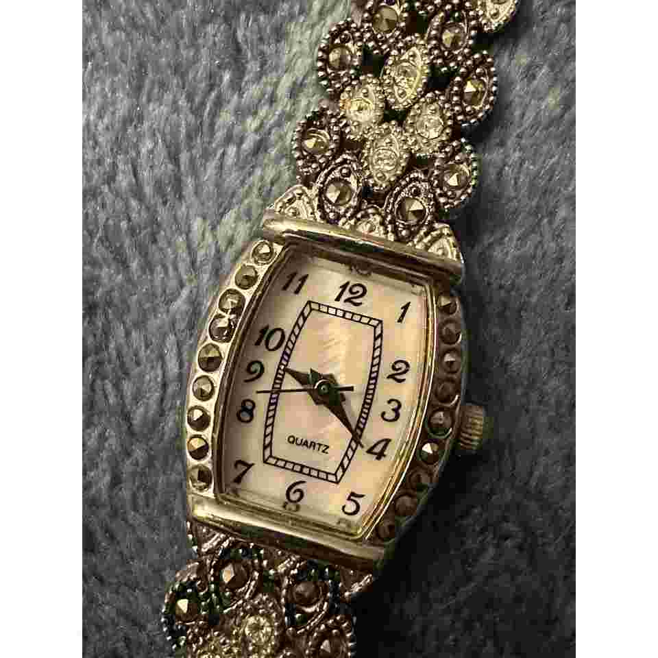 MZ Berger WS01 337 PC21 Silver Tone Ladies Rhinestone Watch NO BATTERY Vintage