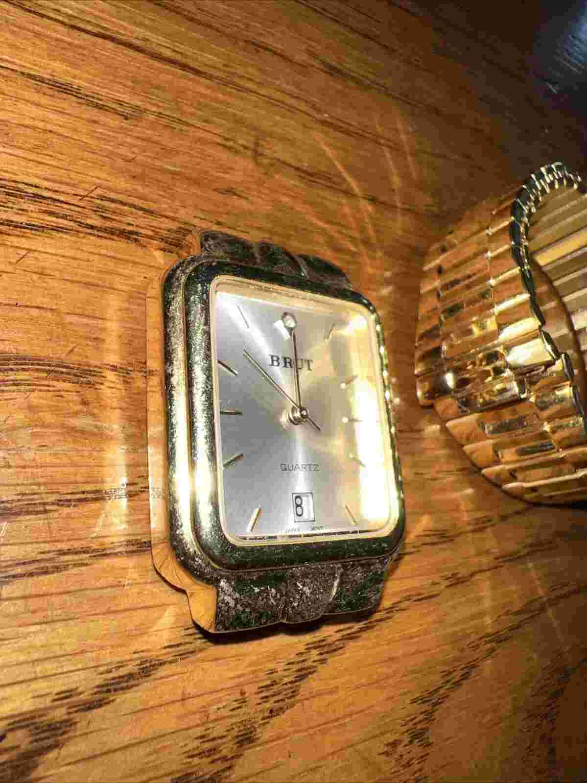 Vintage BRUT gold Tone Wrist Watch With Band - Great Gift! On Sale!