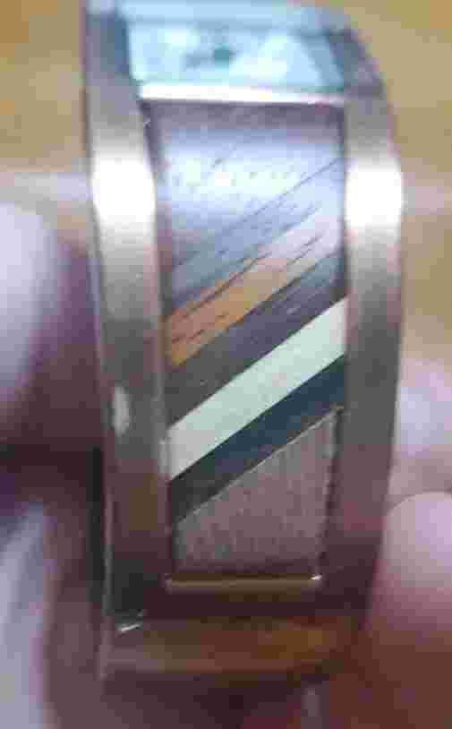 Cool Trendz Ladies Coppertone Watch Band With Stacked Woodtone Inset In Band And