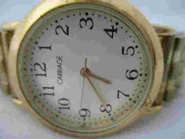 Carriage by Timex Analog Wristwatch Gold Tone Expansion Band