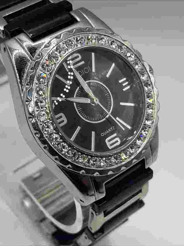 Studio Time Women's Quartz Watch Rhinestone Bezel 38mm Case- New Battery
