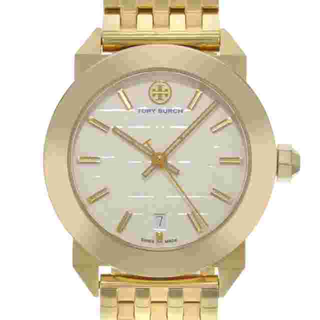 Tory Burch Whitney Yellow Gold Tone Cream Dial Steel Quartz Ladies Watch TRB8002