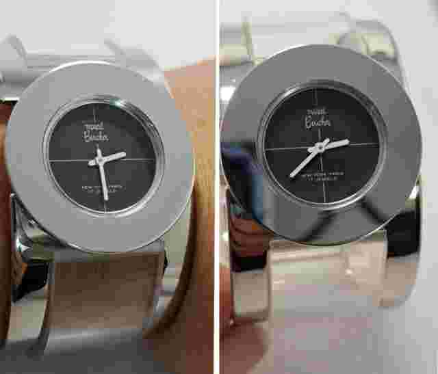 1960s Marcel Boucher NY Paris Lucite Hinged Cuff Bracelet Watch 17 Jewel Wind-Up