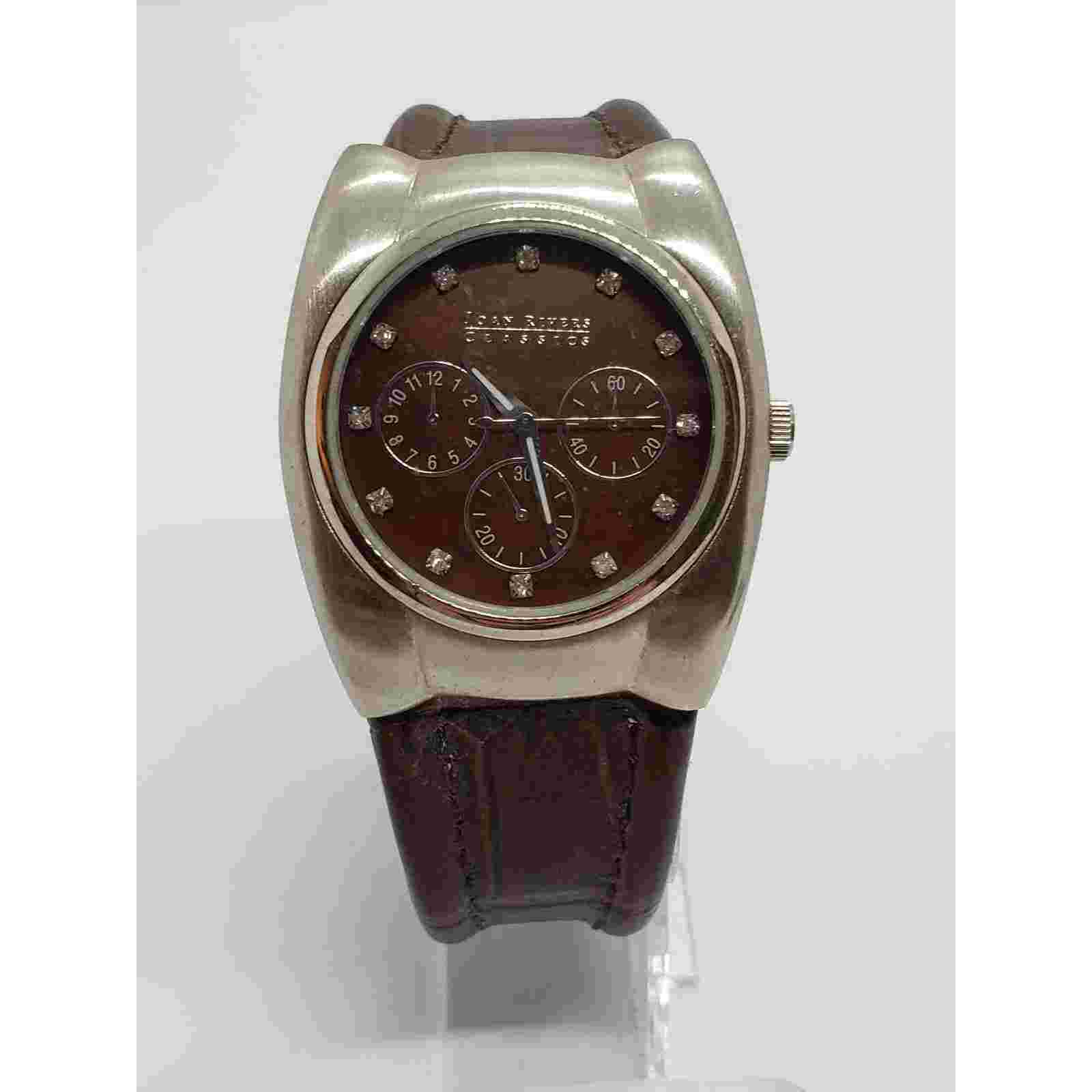 Joan Rivers Classic Men's watch. Brown multi function face. V377 Working watch