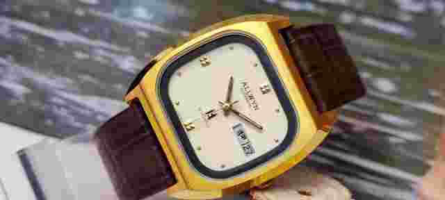ORIGINAL ALLWYN 21J AUTOMATIC NOS WHITE DIAL Y381-5110 INDIA MEN'S FULL WORKING