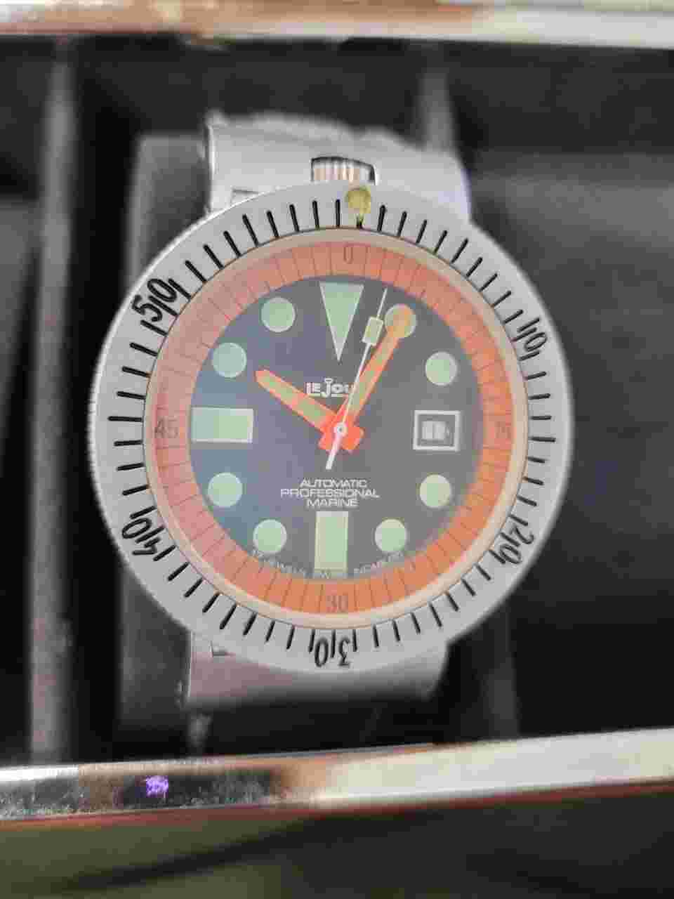 Lejour Marine Professional Diver Vintage NOS Tropic Strap Monin Valjoux