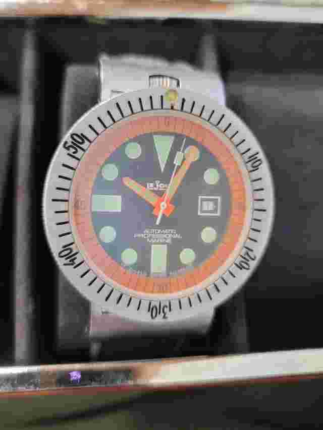 Lejour Marine Professional Diver Vintage NOS Tropic Strap Monin Valjoux