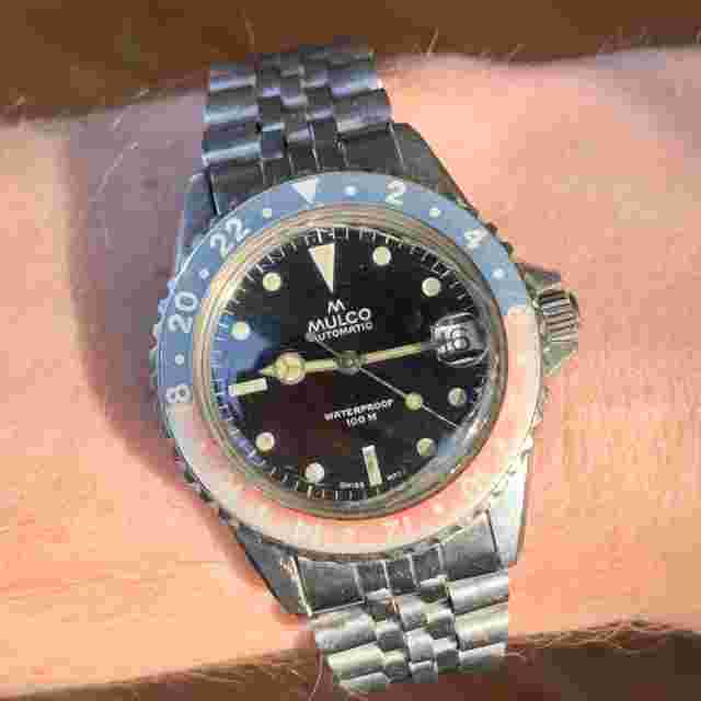 Vintage Mulco Automatic 37mm Divers Stainless Steel Wristwatch - OG Bracelet