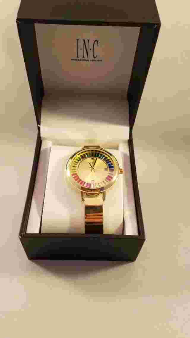INC International Concepts  Women's Watch & Earrrings Set Gold NEW OVER STOCK