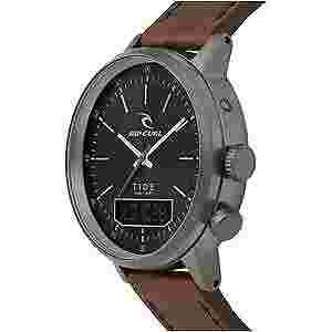 Rip Curl DRAKE TIDE DIGITAL LEATHER SURF WATCH - A1147 Gunmetal Rrp $299.99
