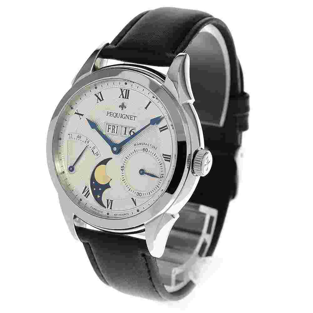 Pequignet 9010437 Rue Royale Quatre Fonchon Moon Phase Men's Watch G1031