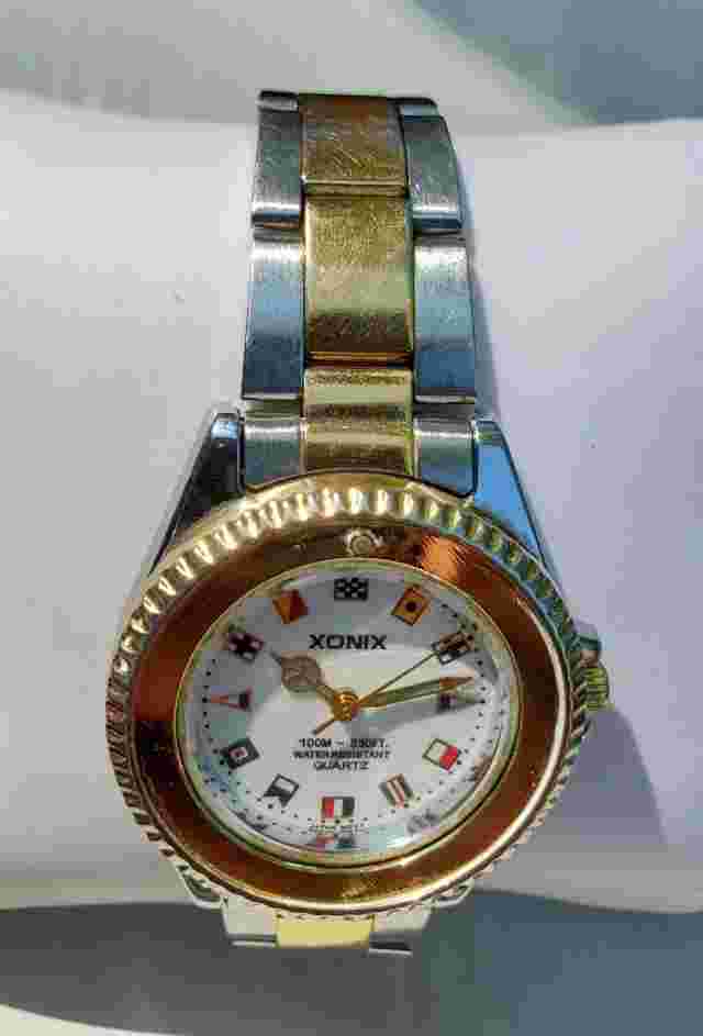 Ladies Xonix Watch Stainless Steel Silver Gold Tone Water Resist 100m Quartz A7