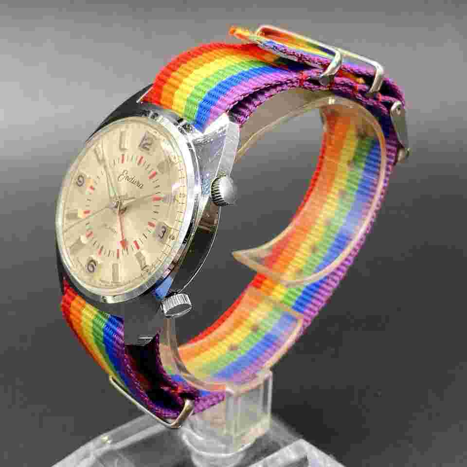 Vintage Endura Time Corp. Alarm Watch Mechanical Swiss RL 1223