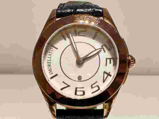 RETROLUXURY PINK GOLD MEN'S LADIES QUARTZ WATCH "MORELLATO" WITH NATURAL DIAMOND