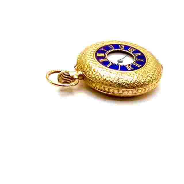 Vintage! Swiss 14k Yellow Gold Ladies Pocket Watch 33mm High Grade Movement
