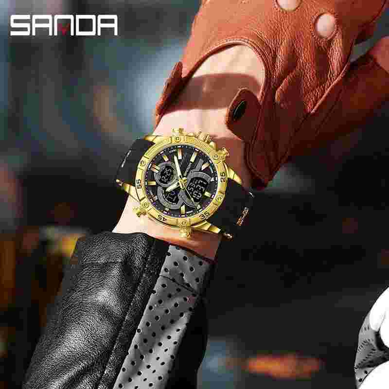 SANDA Men's Creative Sports Waterproof Night glow Multifunctional Wristwatches