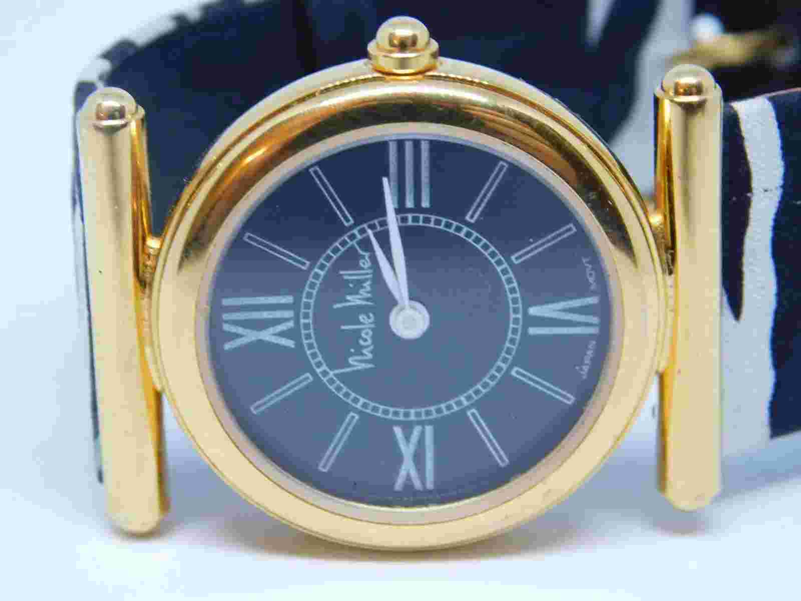 Nicole Miller Genuine Leather Quartz Analog Women's Watch New Battery