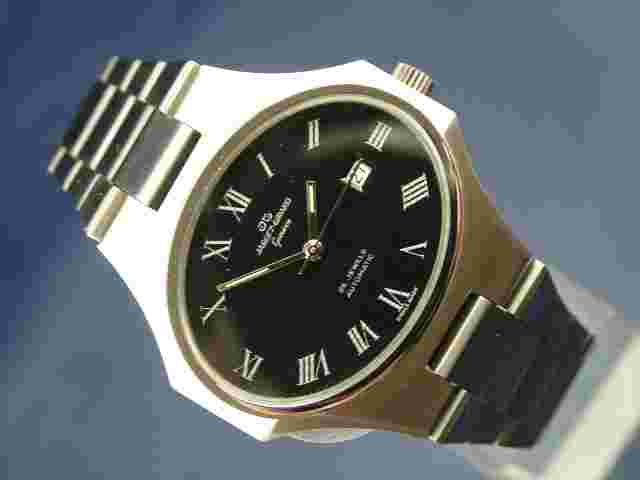 Jaquet Girard Automatic Watch 1970s Swiss ETA 2783 All Stainless NOS Vintage