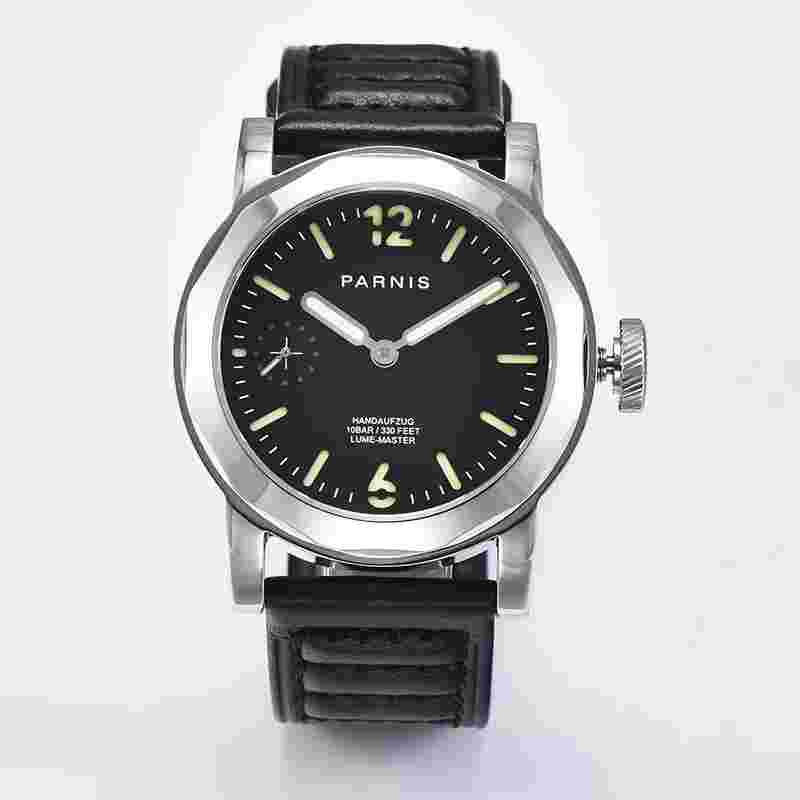 44mm Parnis Hand Winding Sapphire Glass Men Mechanical Watch Lume Master 10BAR