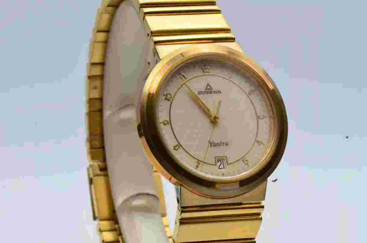 Dugena Men's Watch Yantra Automatic 34mm Vintage Stainless Steel Gold Plated