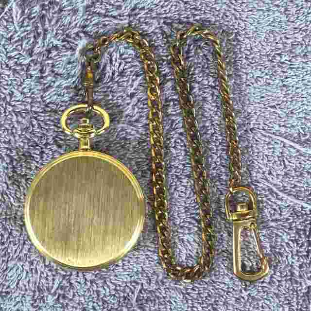 Majestron Gold Chain Tone Colibri Half Dollar JFK Flip Cover Quartz Pocket Watch