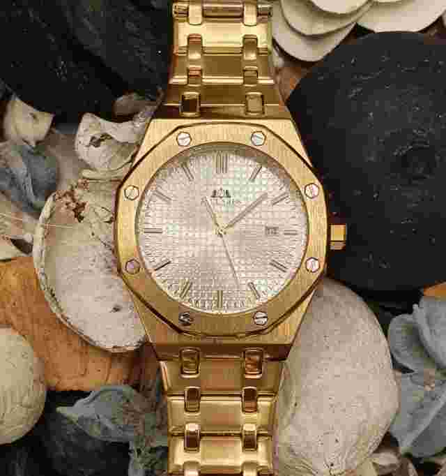 Automatic Men Watch Self Winding Mechanical Luxury Homage Gold Stainless Steel