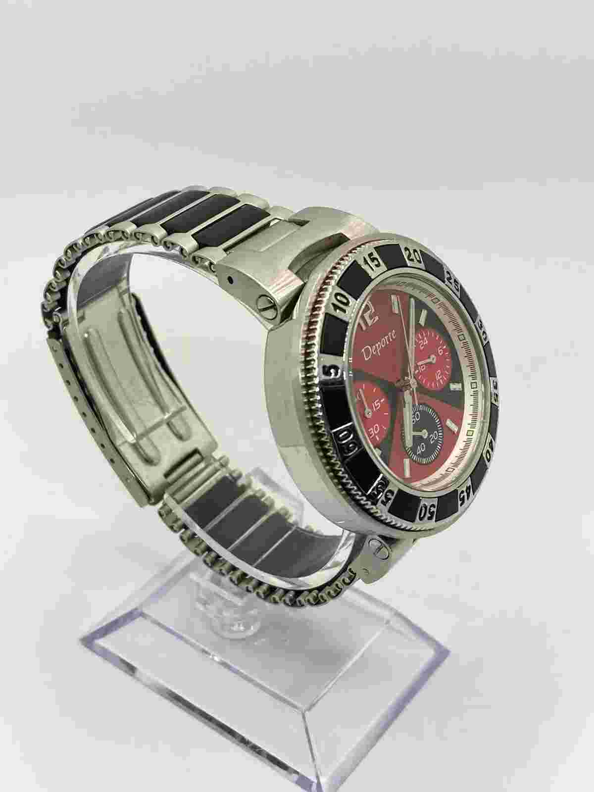 Vintage Deporte D2605-027 Men’s Cola Chrono Dial Watch W/R 30M Stainless Steel