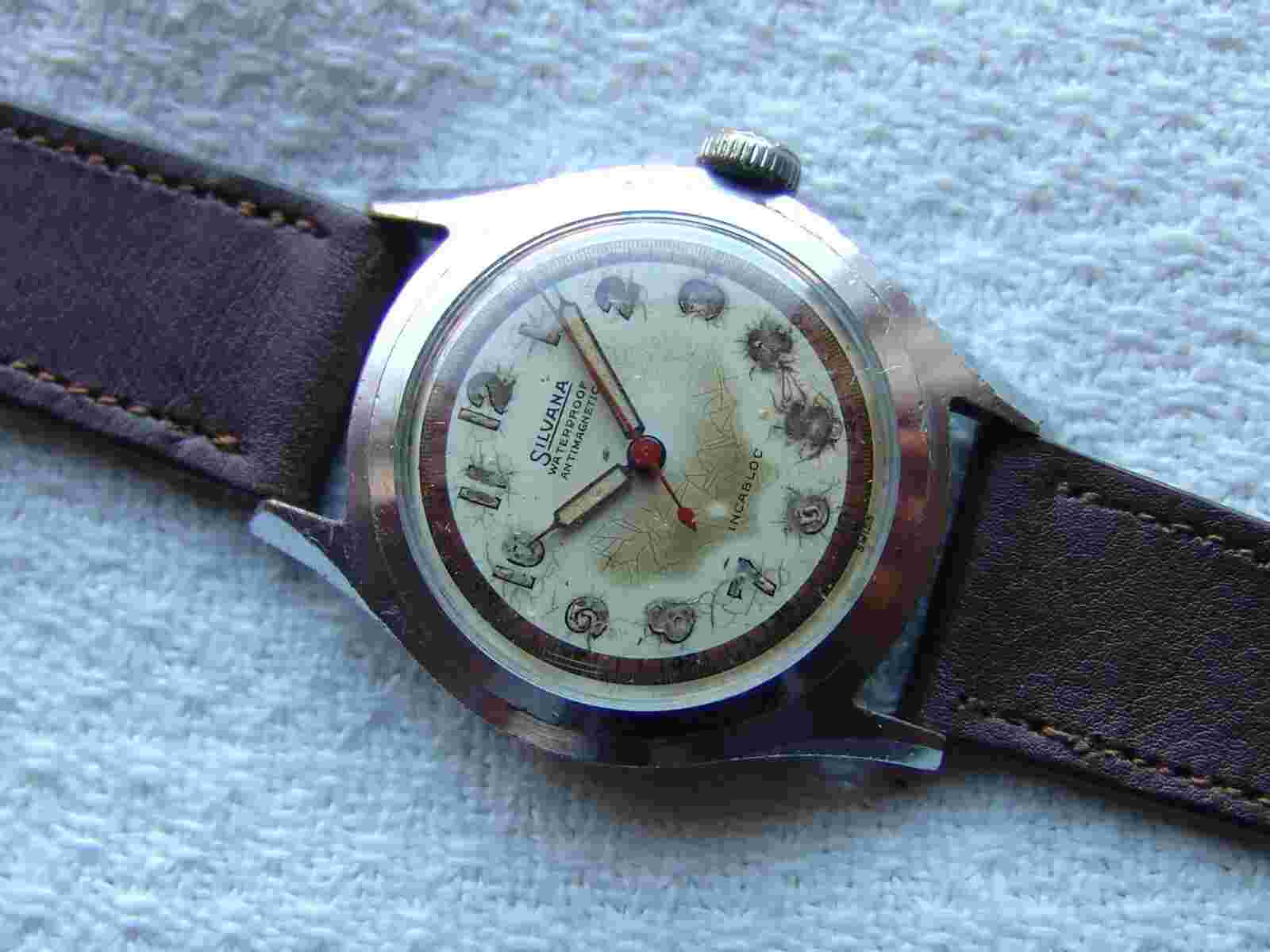 MEN'S WWII ERA SILVANA MILITARY STYLE WRISTWATCH GOOD CONDITION
