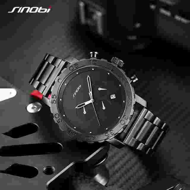 SINOBI Arrival Men's Chronograph Watches for Men Quartz Wristwatches Sports