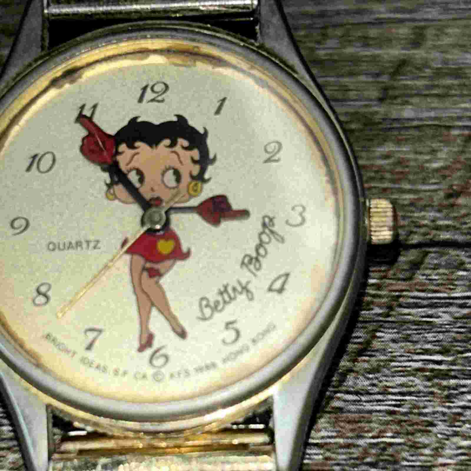 Vintage Betty Boop Bright Ideas 1989 Gold Tone Quartz Watch No Battery Untested