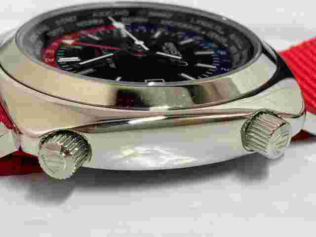 BRISTON Clubmaster World Traveler Black dial Red nylon strap Automatic watch