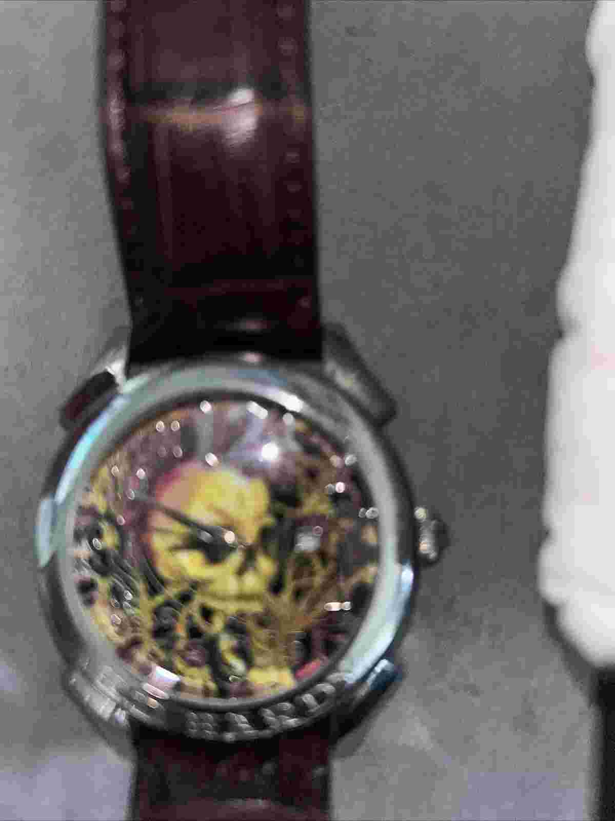Vintage Ed Hardy Skull Watch, New , Stainless Steel with Leather Band. With Box