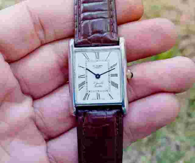 Vintage Savoy watch Tank mechanic Swiss watch Gold plated 1970s Rare Watch