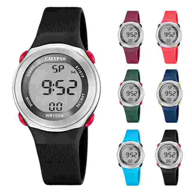 Calypso Boys / Girls Digital Silicone Kids Watch, Chrono, Light, Alarm - K5822