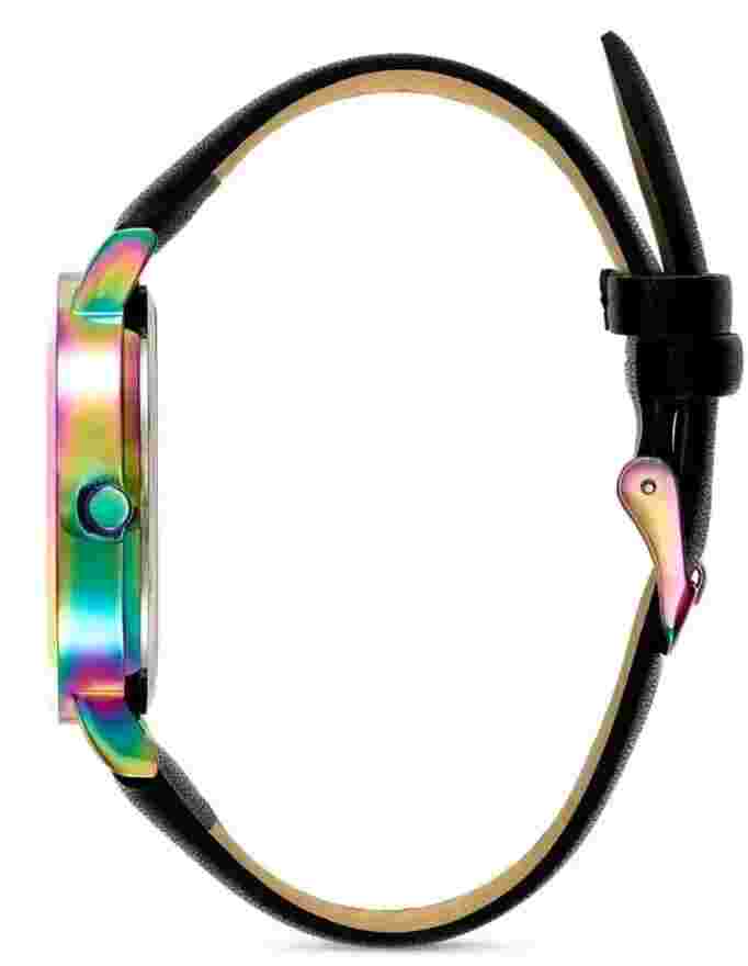NEW INC Women's Black Strap Watch 38mm Rainbow Gem  iridescent Macy's