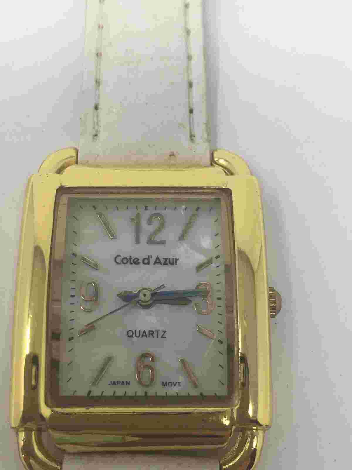 Cote D’ Azur Japan Gold White Croc Leather Mother Of Pearl Stainless Works