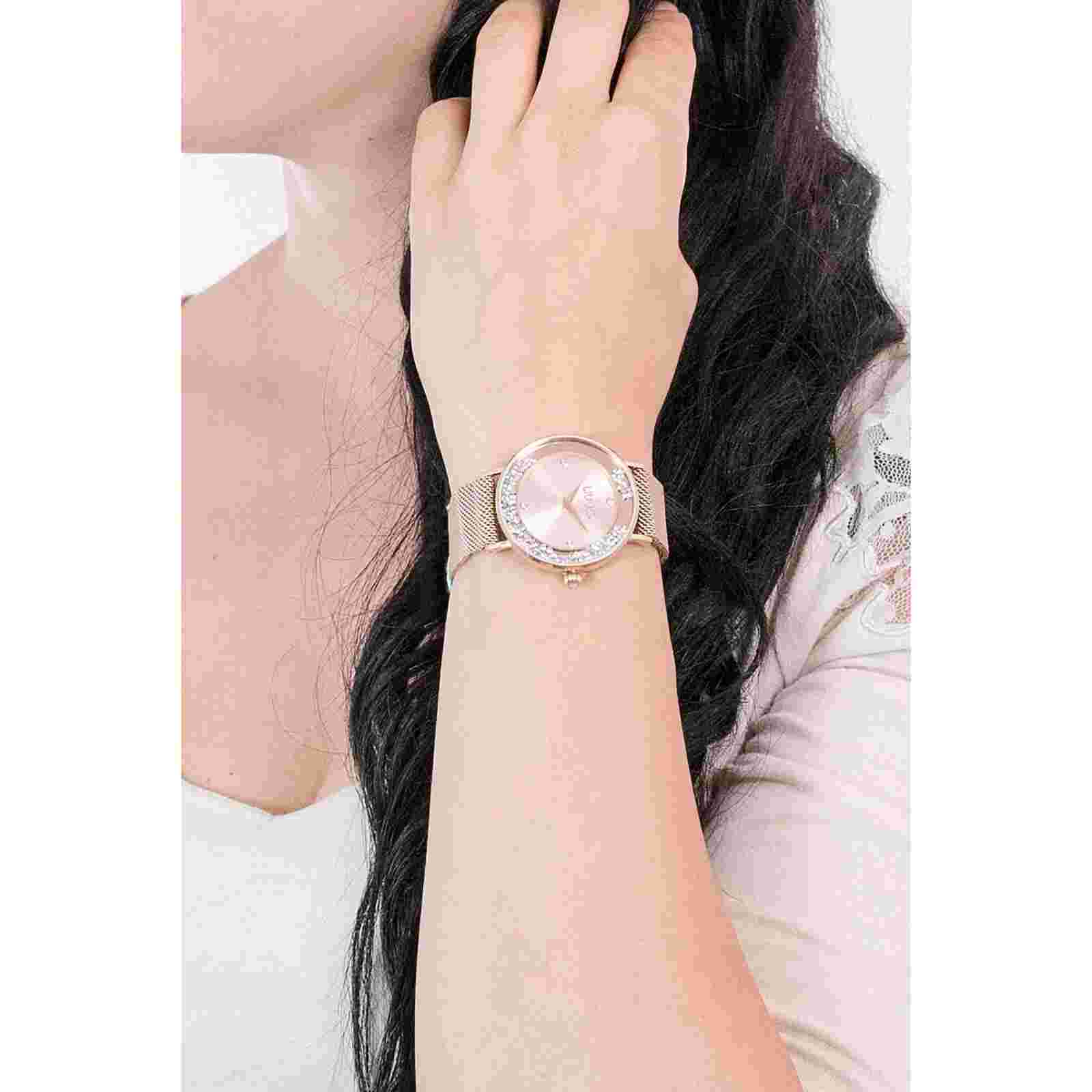 Liu Jo Women's Watch Dancing Mesh Milanese Strap Stone Case Pink
