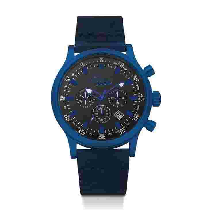 GOOIX HUA-05912 Blue PVD Steel Case Chronograph Men's Watch with Speedometer