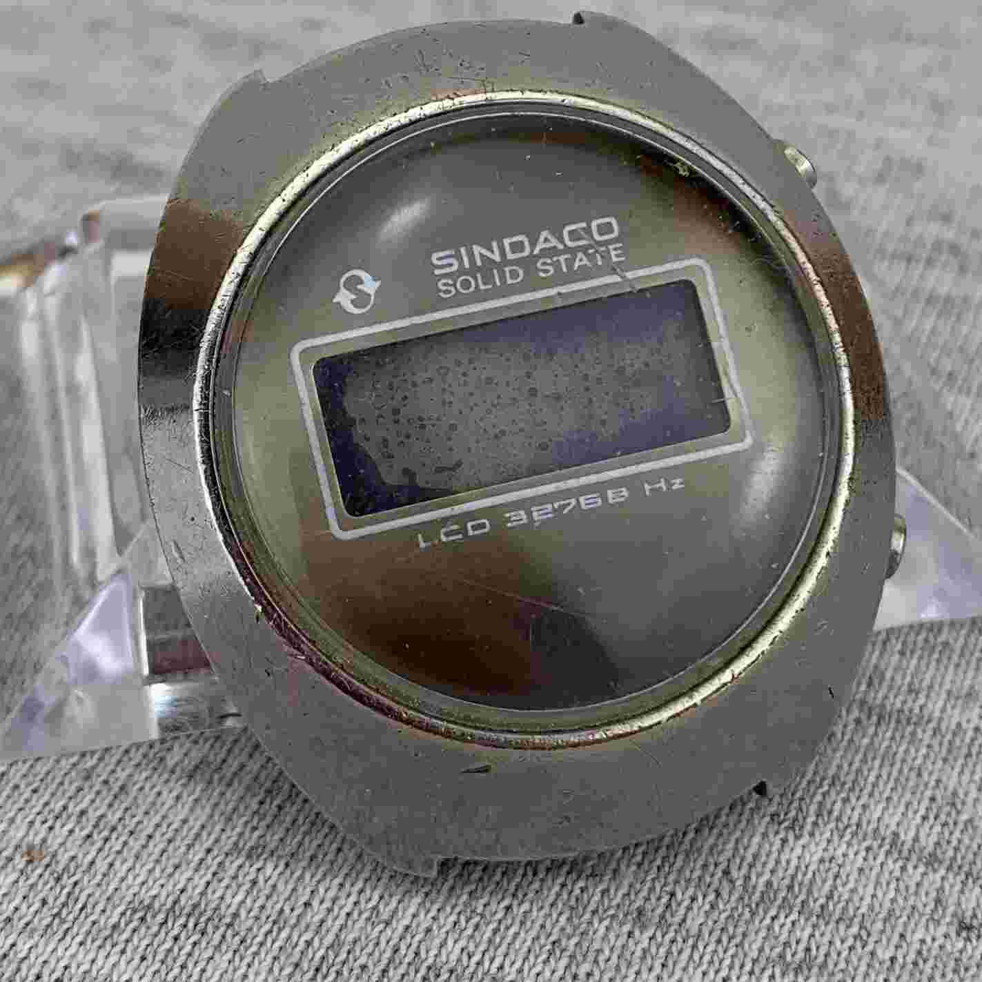 Vintage Sindaco LCD Watch Mens Solid State 32758HZ 1970s Fumé Dial REPAIR Parts